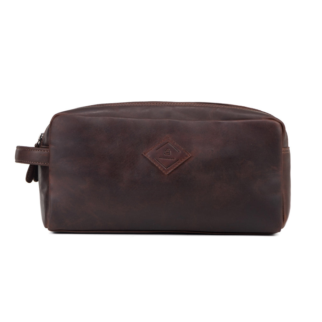 Large Leather Toiletry Bag - Eve