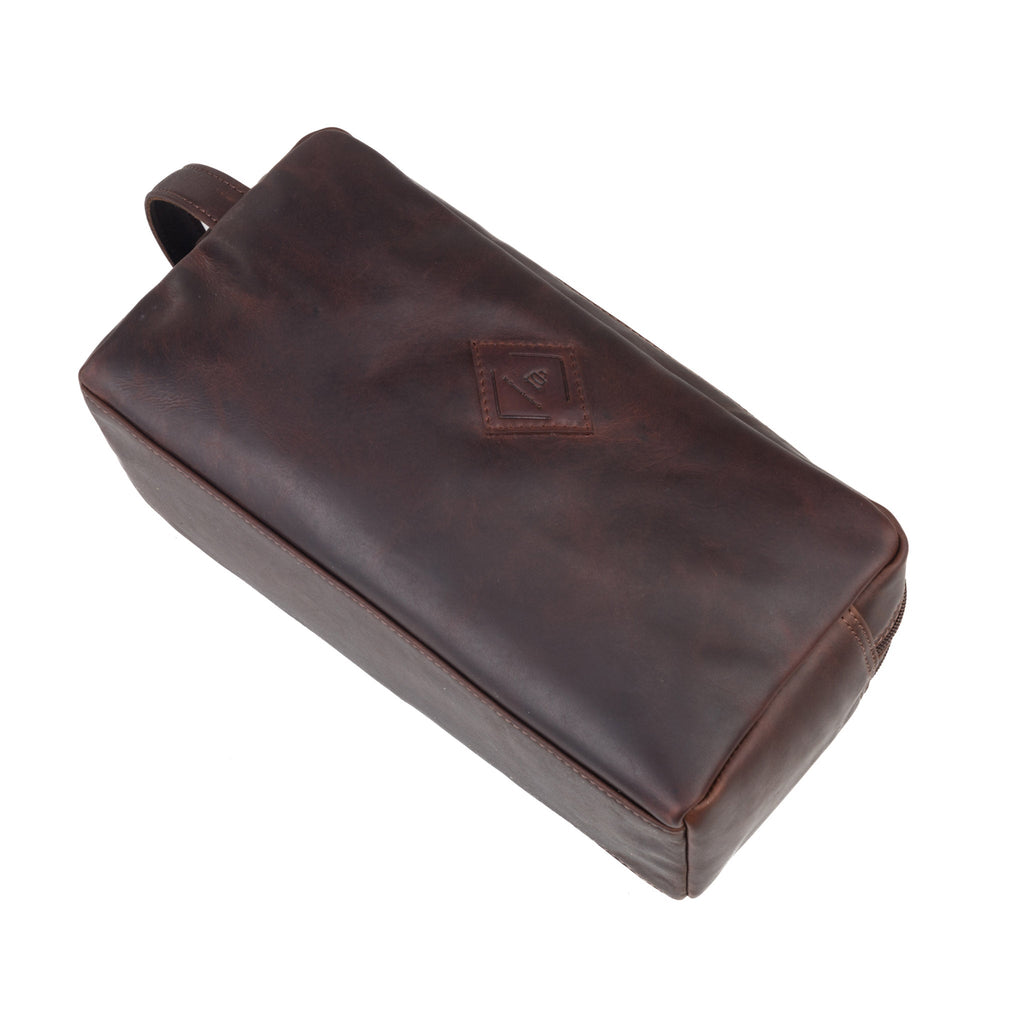 Large Leather Toiletry Bag - Eve