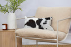 Luxury Black & White Cowhide Cushion - Rectangle Pillow Cover (Handcrafted)