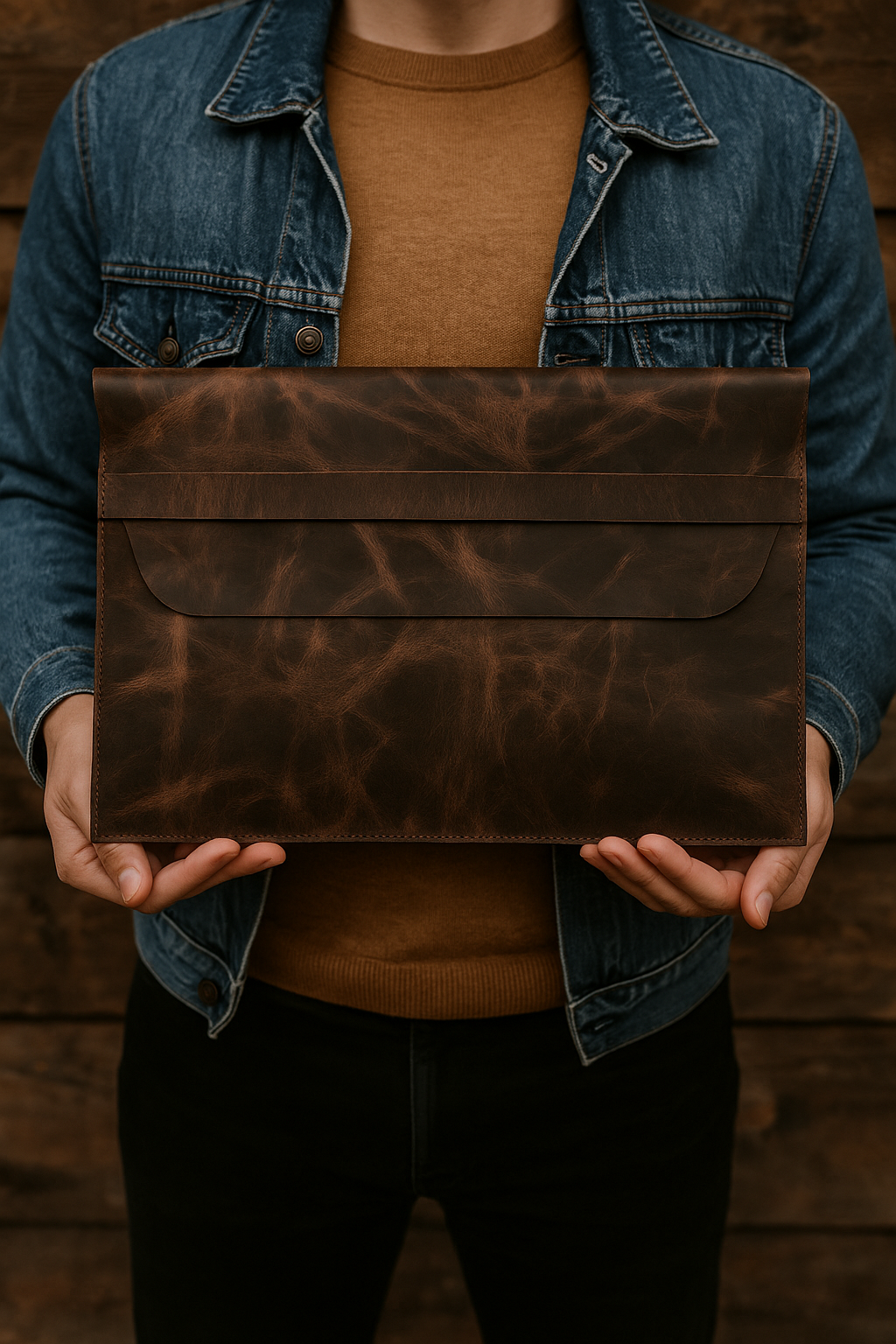 Urban Nomad Macbook Leather Laptop Sleeve -  13–15" Laptops + Essentials