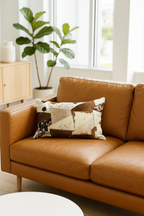 Lumbar Patchwork Cowhide Leather Cushion - Rustic Luxe by Leatherly