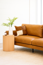 Cowhide Leather Cushion Cover - Natural Patchwork Hide Pillow (45x45cm)