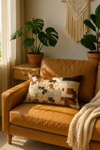 Outback Patchwork Cowhide Lumbar Cushion | Leatherly