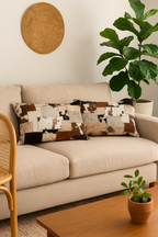 Outback Patchwork Cowhide Lumbar Cushion | Leatherly