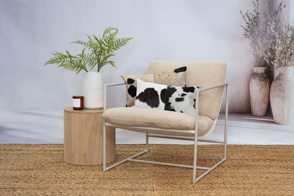 Luxury Black & White Cowhide Cushion - Rectangle Pillow Cover (Handcrafted)