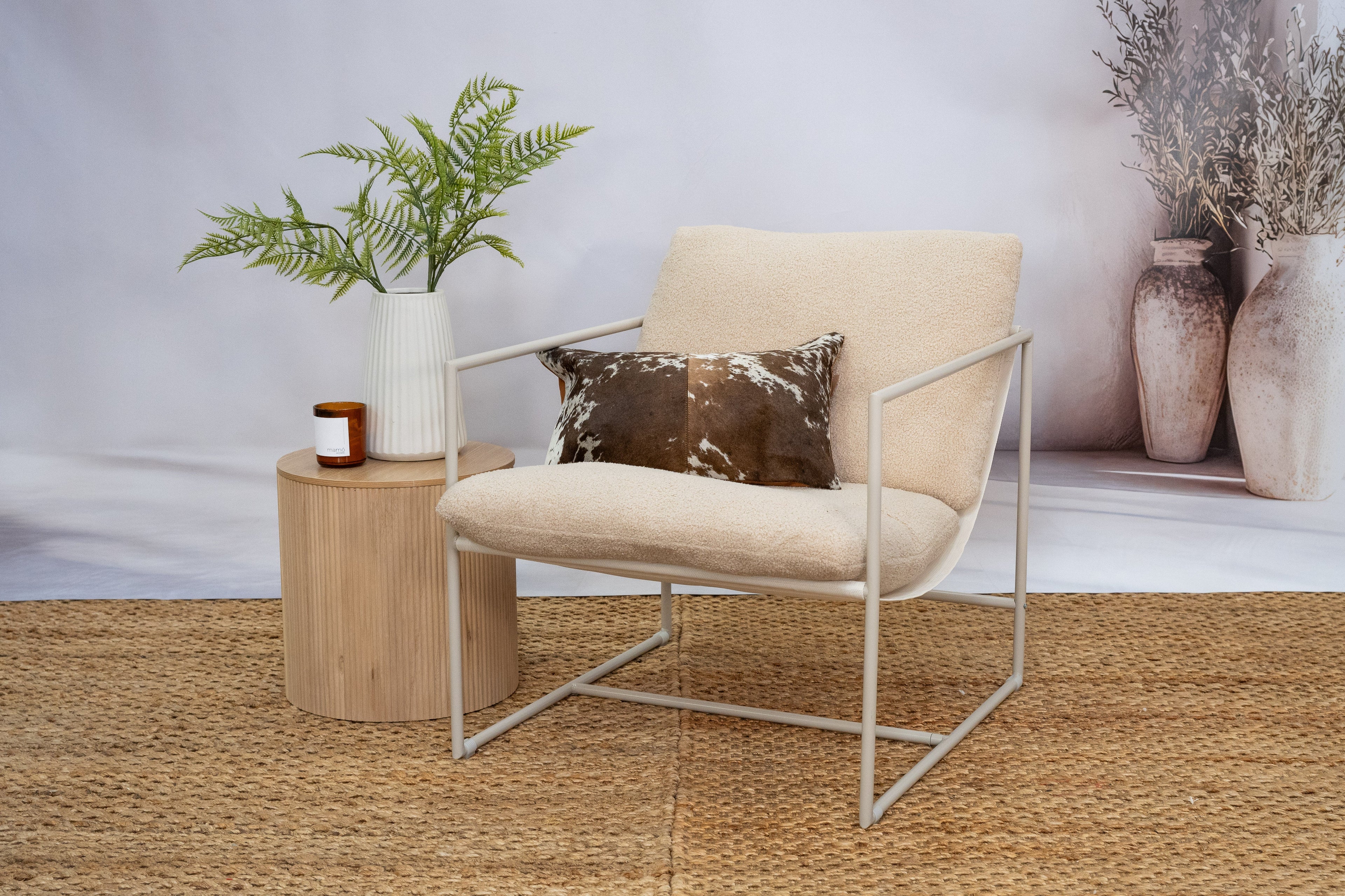 Luxury Brown & White Cowhide Cushion - Rectangle Pillow Cover