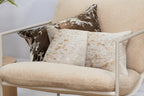 Luxury Brown & White Cowhide Cushion - Rectangle Pillow Cover