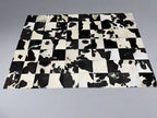 Checkerboard Cowhide Patchwork Rug - Handcrafted Natural Leather