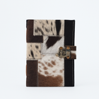 Handmade Cowhide Leather Journal | Animal Print Notebook with Clasp