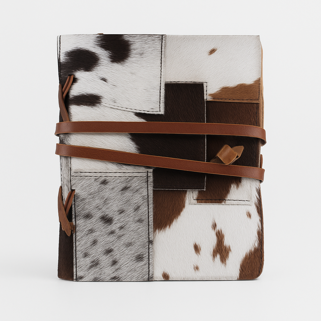 Handmade Cowhide Leather Journal | Rustic Tie-Closure Notebook