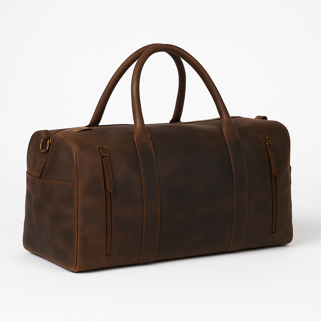 The Voyager - Handmade Leather Duffel Bag for Travel & Weekends