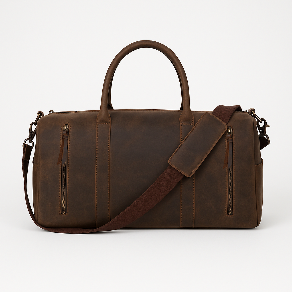 The Voyager - Handmade Leather Duffel Bag for Travel & Weekends