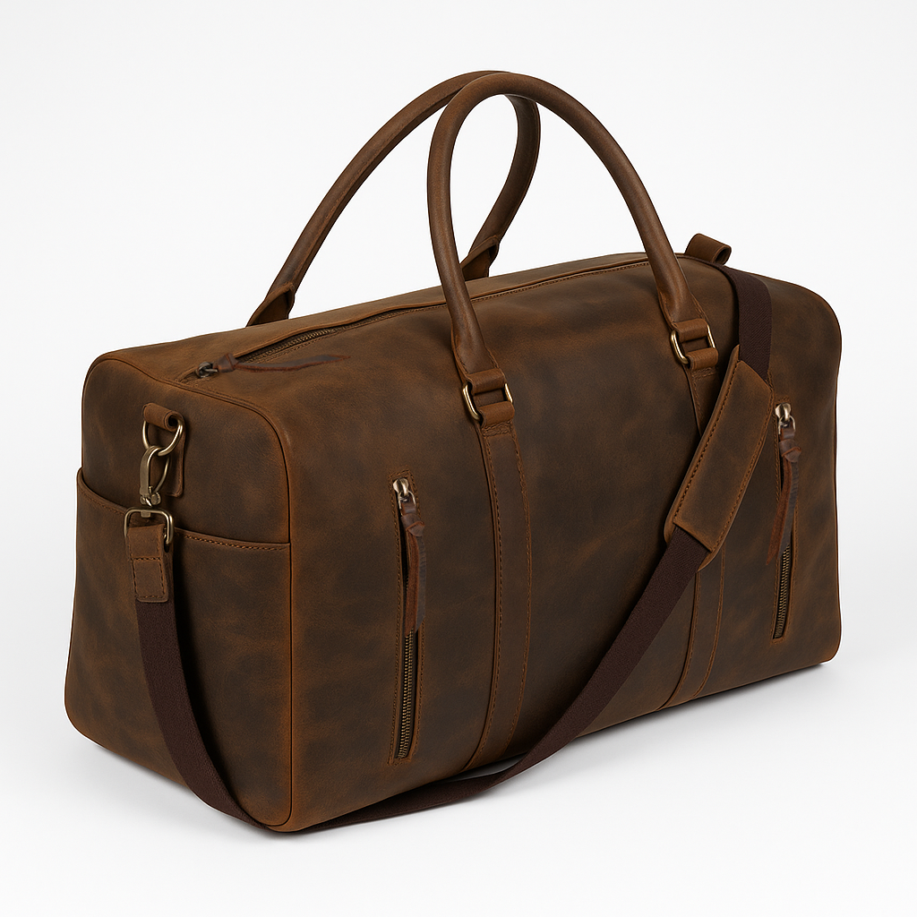 The Voyager - Handmade Leather Duffel Bag for Travel & Weekends