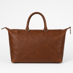 Heritage Tan Leather Weekender Duffle Bag - Handmade Travel Essential