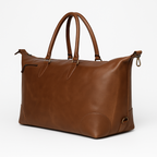 Heritage Tan Leather Weekender Duffle Bag - Handmade Travel Essential