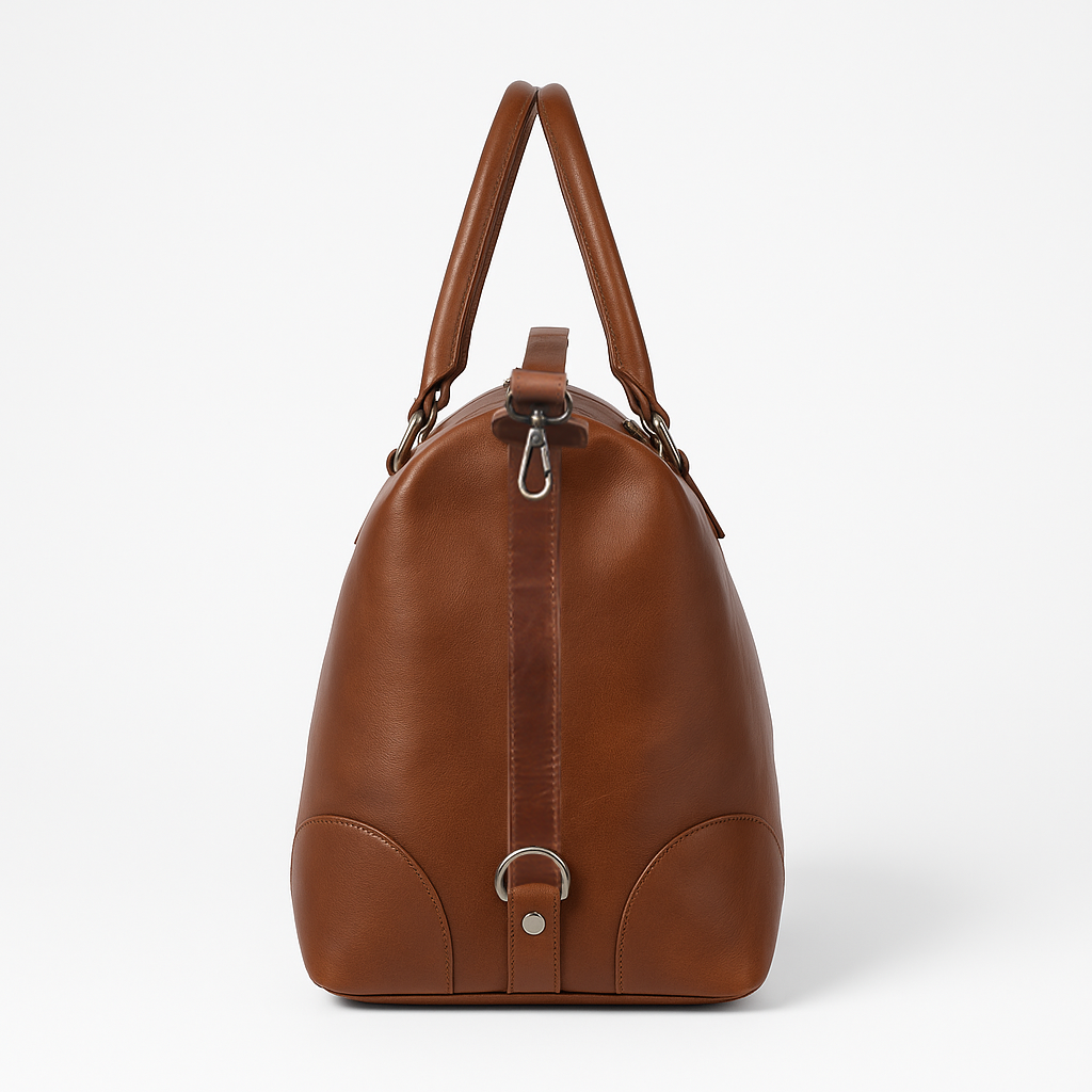 Heritage Tan Leather Weekender Duffle Bag - Handmade Travel Essential