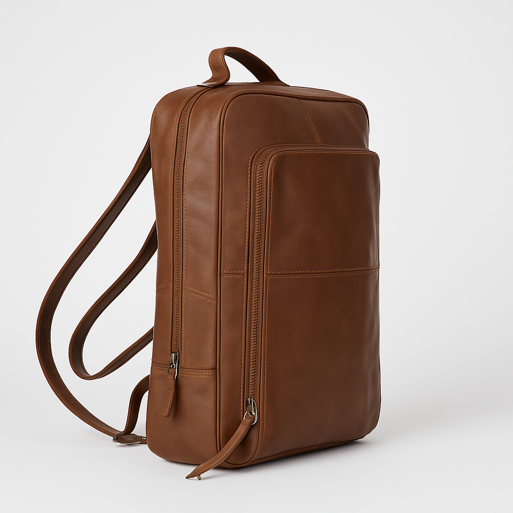 Luxe - Handmade Tan Leather Backpack for Travel, Work & Adventure
