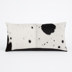 Luxury Black & White Cowhide Cushion - Rectangle Pillow Cover (Handcrafted)
