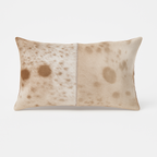 Luxury Brown & White Cowhide Cushion - Rectangle Pillow Cover