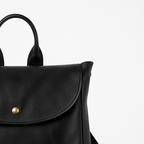 Minimalist Black Leather Backpack - Sleek Everyday Carry