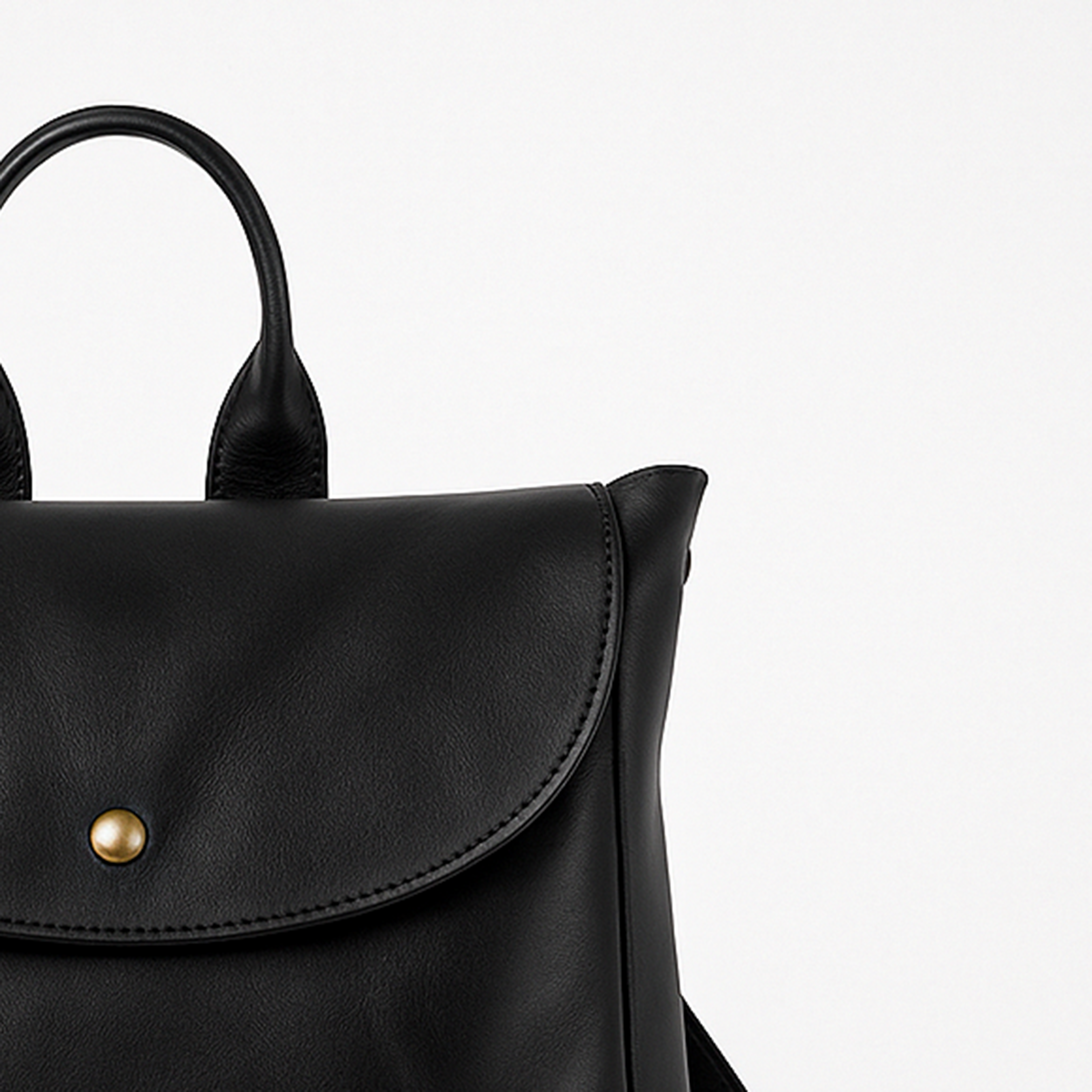 Minimalist Black Leather Backpack - Sleek Everyday Carry