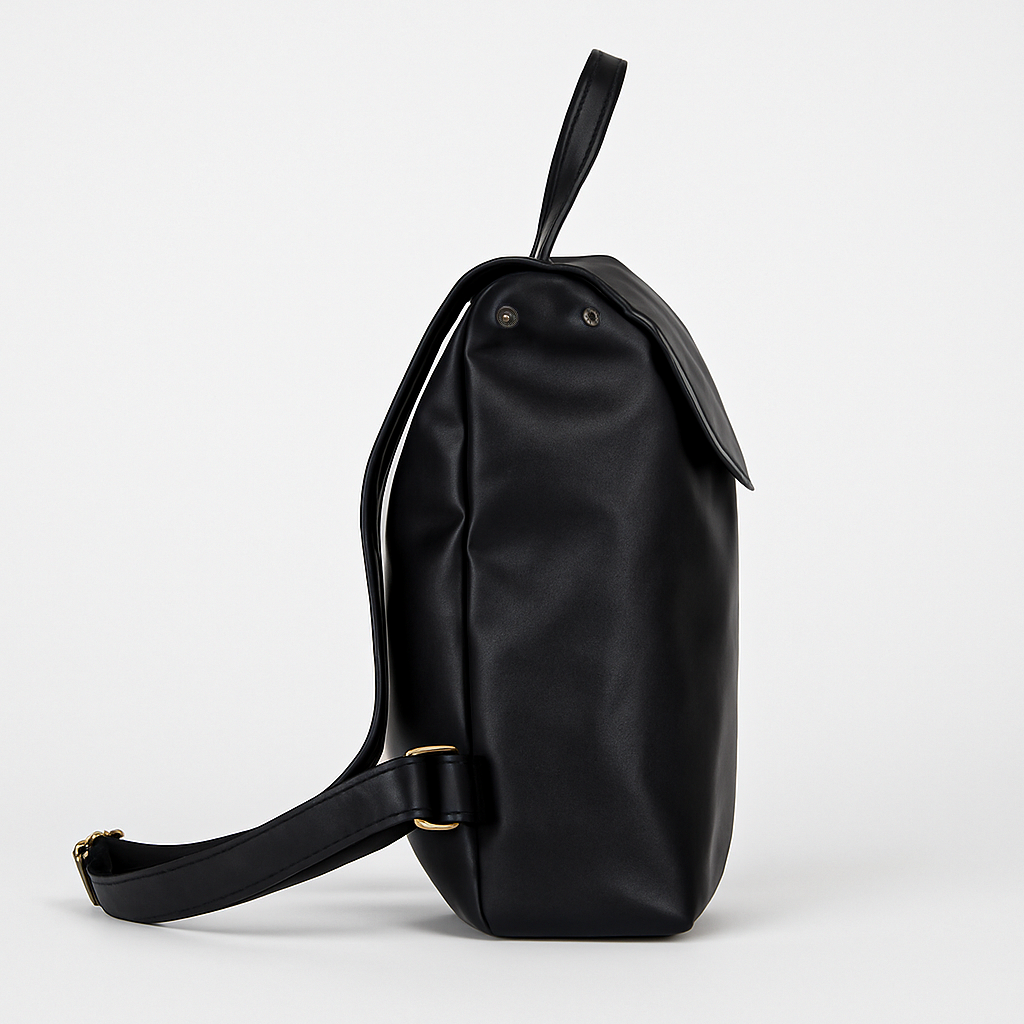 Minimalist Black Leather Backpack - Sleek Everyday Carry