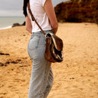 Cowhide Leather Crossbody Messenger Handbag - Dia