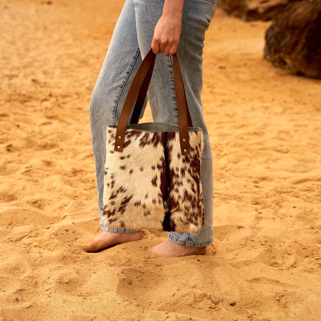 Genuine Cowhide Tote Bag - Amara