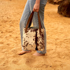 Genuine Cowhide Tote Bag - Amara