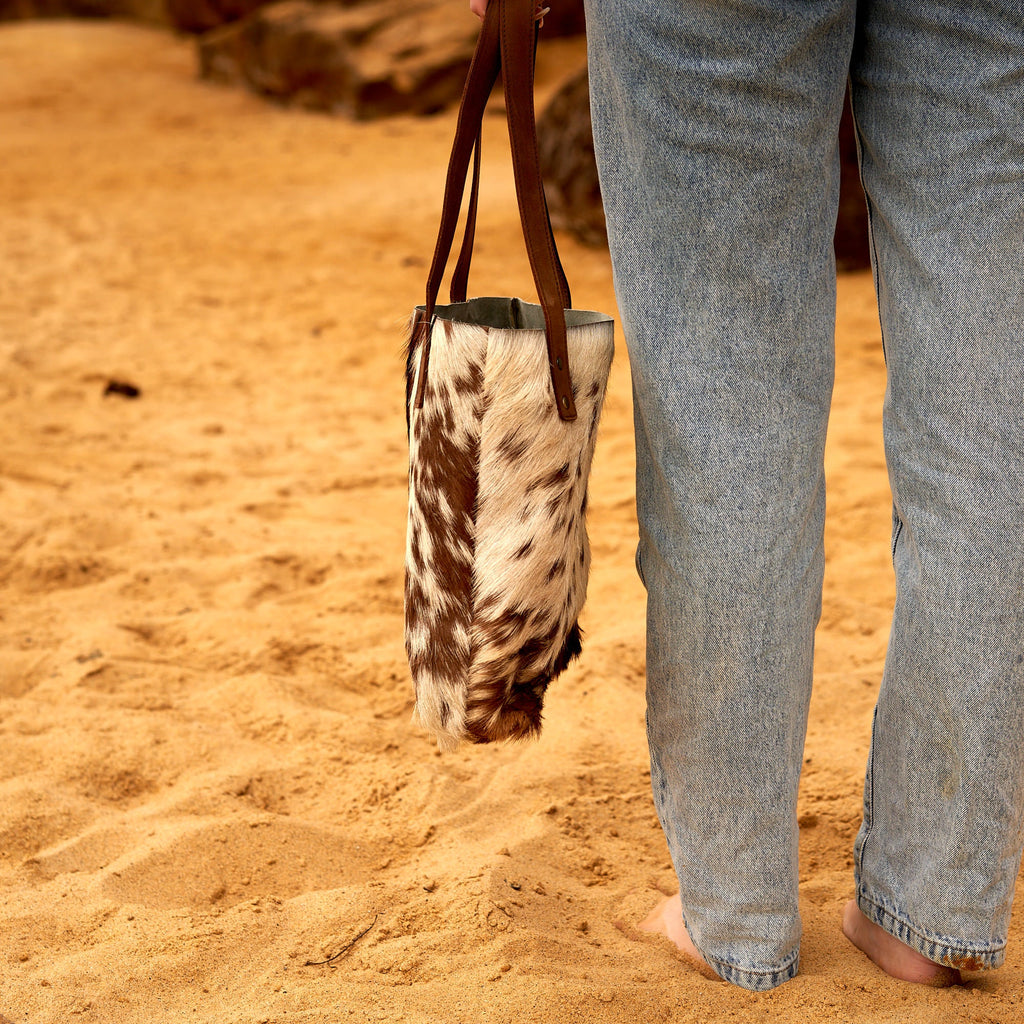 Genuine Cowhide Tote Bag - Amara