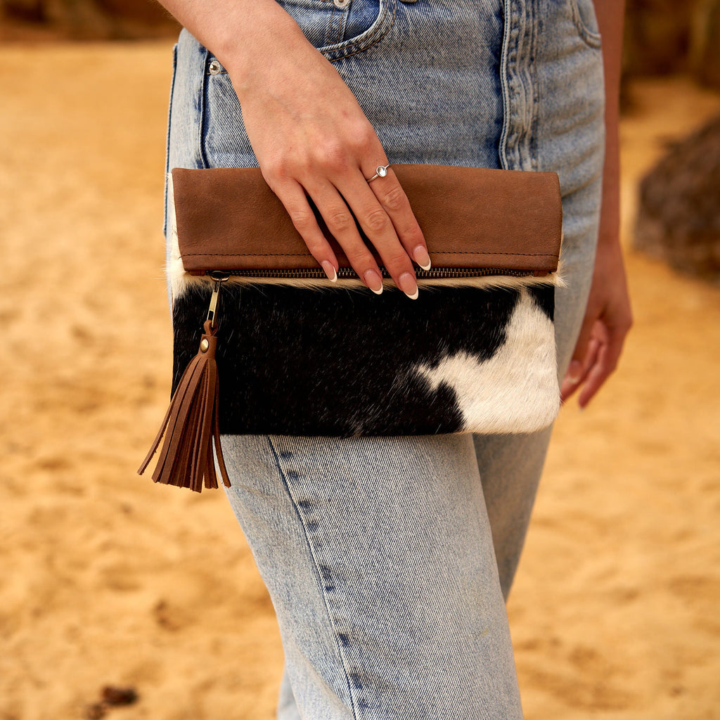 Cowhide Leather Clutch - Sofia.