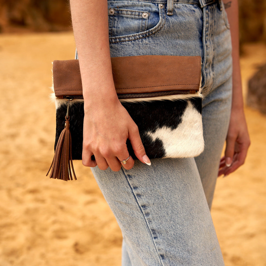 Cowhide Leather Clutch - Sofia.