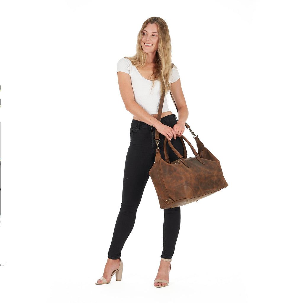 Timeless Traveller Rustic Leather Duffle Bag