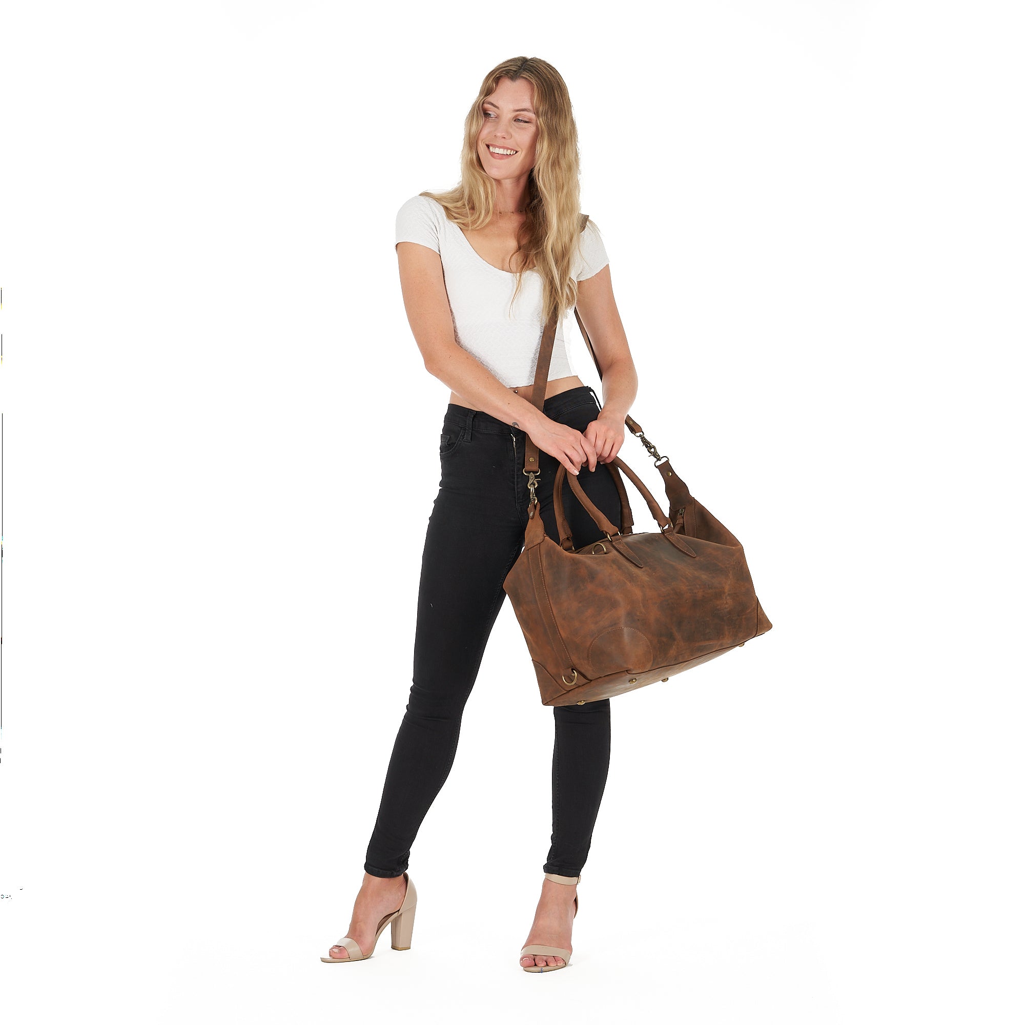Timeless Traveller Rustic Leather Duffle Bag