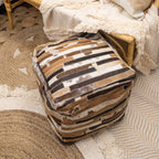 Genuine Leather Cowhide Ottoman - Eve