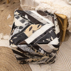 Genuine Leather Cowhide Ottoman - Connor