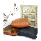Cowhide Tan Leather Cushion Cover
