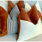 Elegant Vintage Charm Leather Cushion Cover