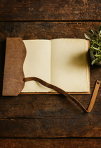 A4 Vintage Leather Journal - Handcrafted Heirloom Notebook with Wrap Closure