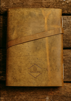 A4 Vintage Leather Journal - Handcrafted Heirloom Notebook with Wrap Closure