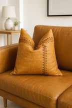 Rustic Appeal Genuine Leather Cushion Cover