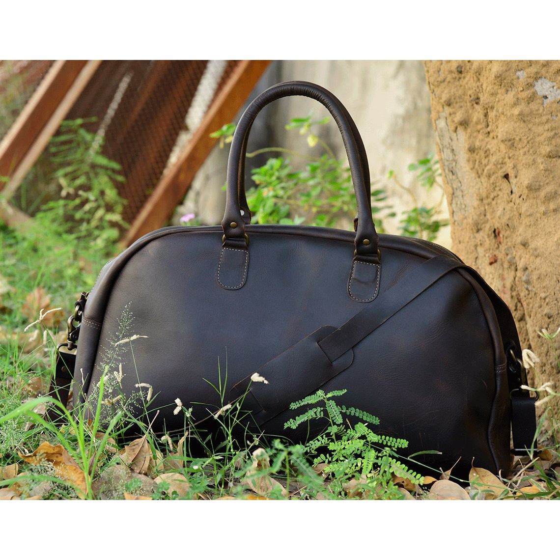 Artisanal Protection Handmade Leather Duffle Weekender bag