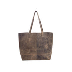 Customized Work Companion: Brown Leather Tote Bag