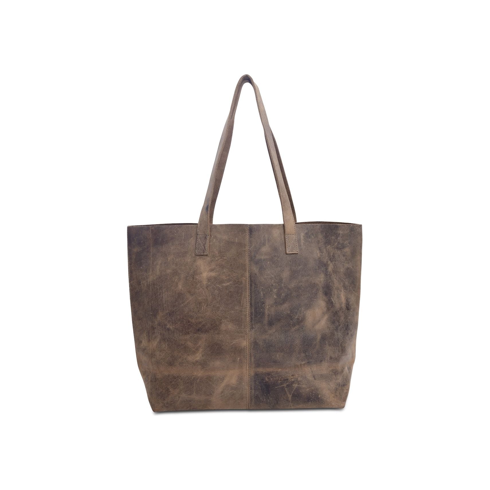 Customized Work Companion: Brown Leather Tote Bag