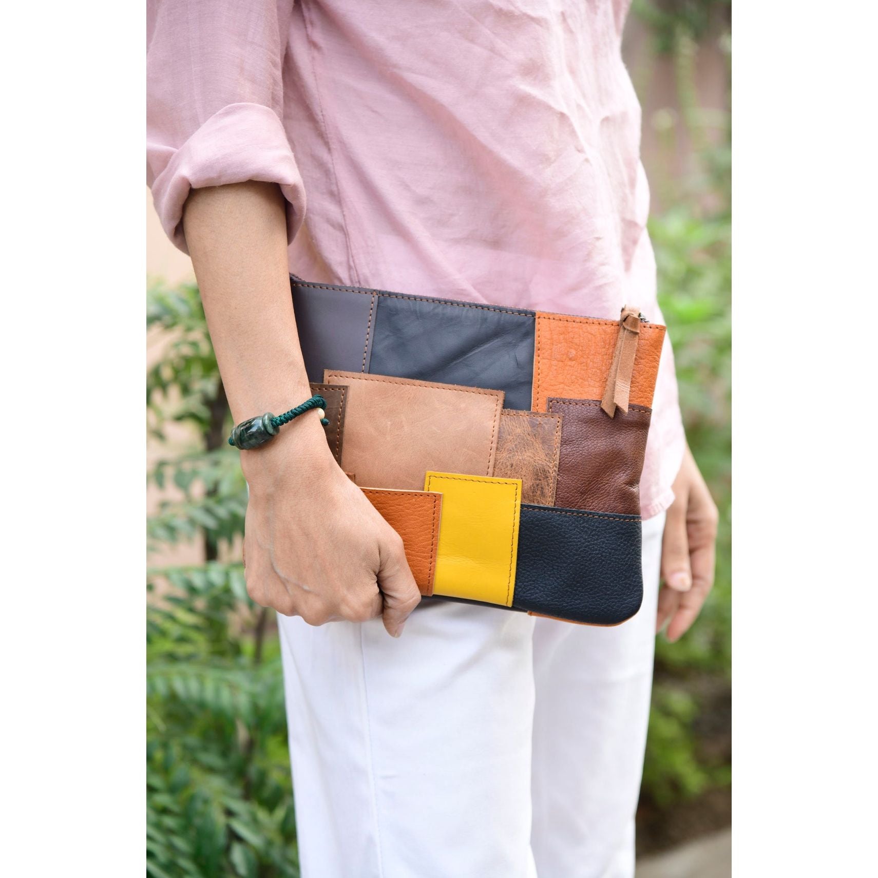 Artisanal Chic Leather Clutch