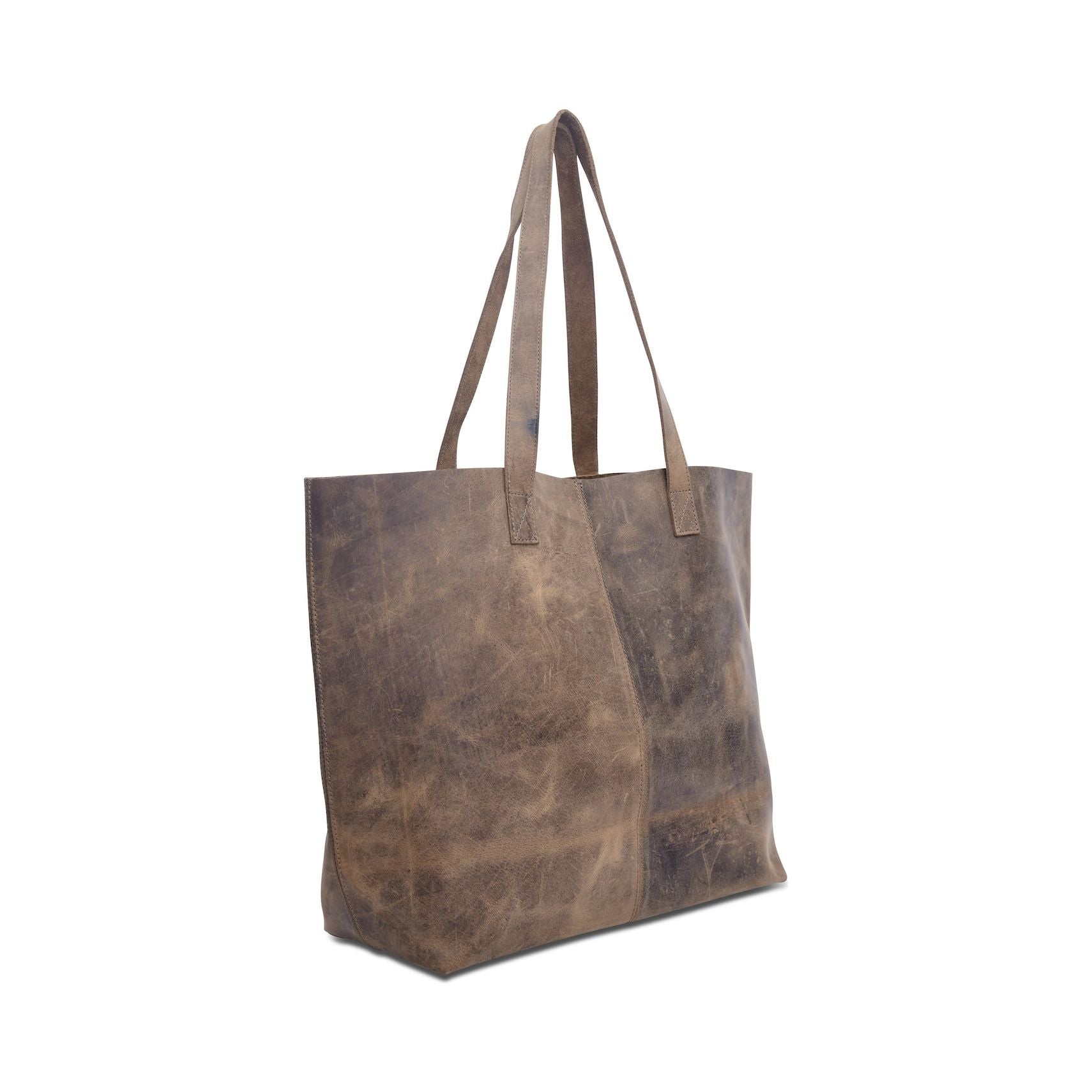 Customized Work Companion: Brown Leather Tote Bag