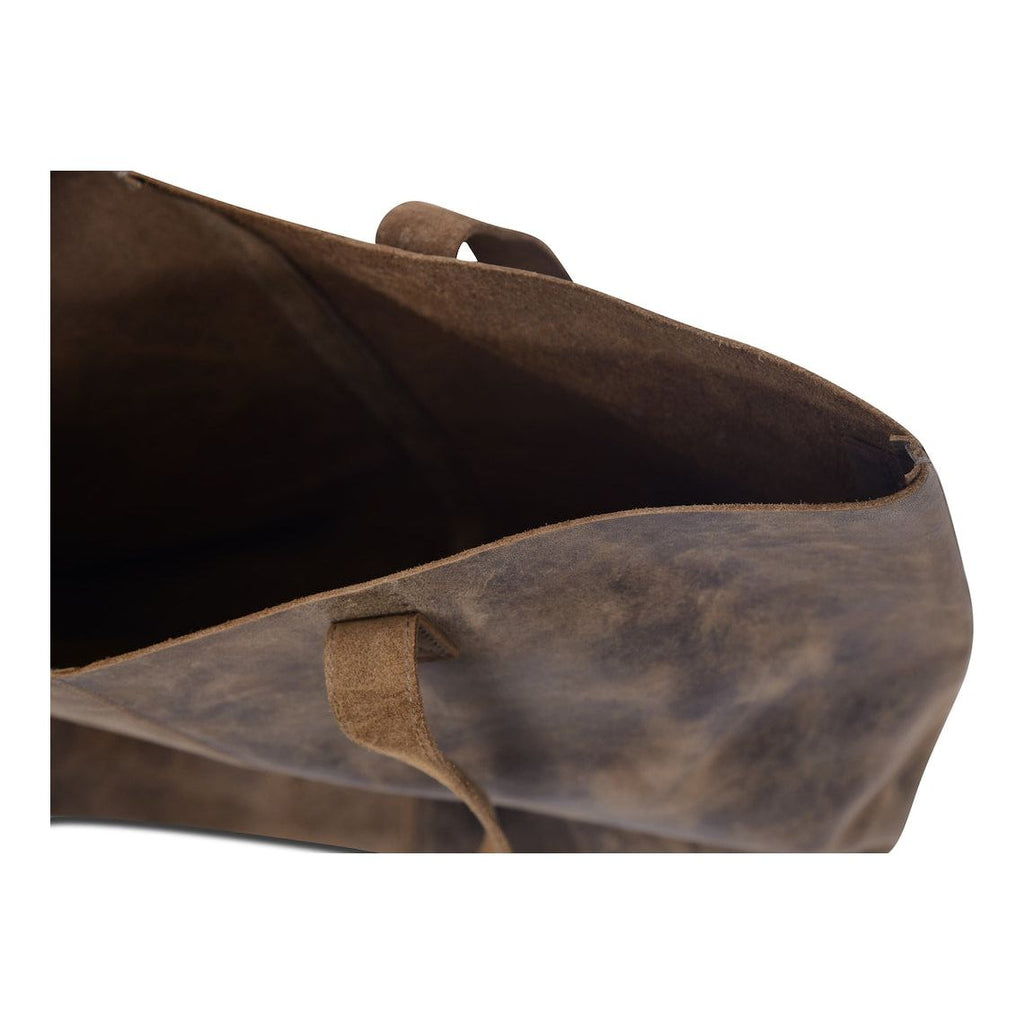 Customized Work Companion: Brown Leather Tote Bag