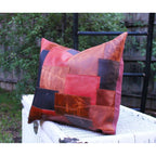 Patchwork Perfection Leather Cushion Cover
