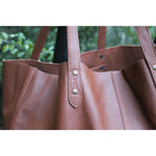 Artisanal Brown Genuine Leather Tote Bag
