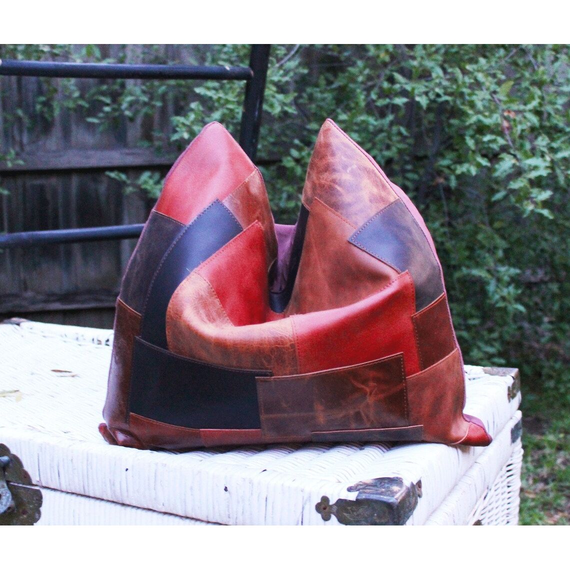 Patchwork Perfection Leather Cushion Cover